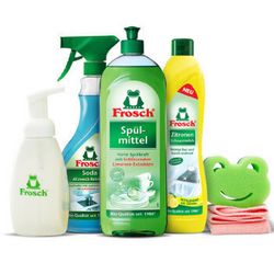 菲洛施 frosch 厨房清洁套装 洗洁精750ml 油污剂500ml 不锈钢陶瓷清洁剂500ml 送清洁套装